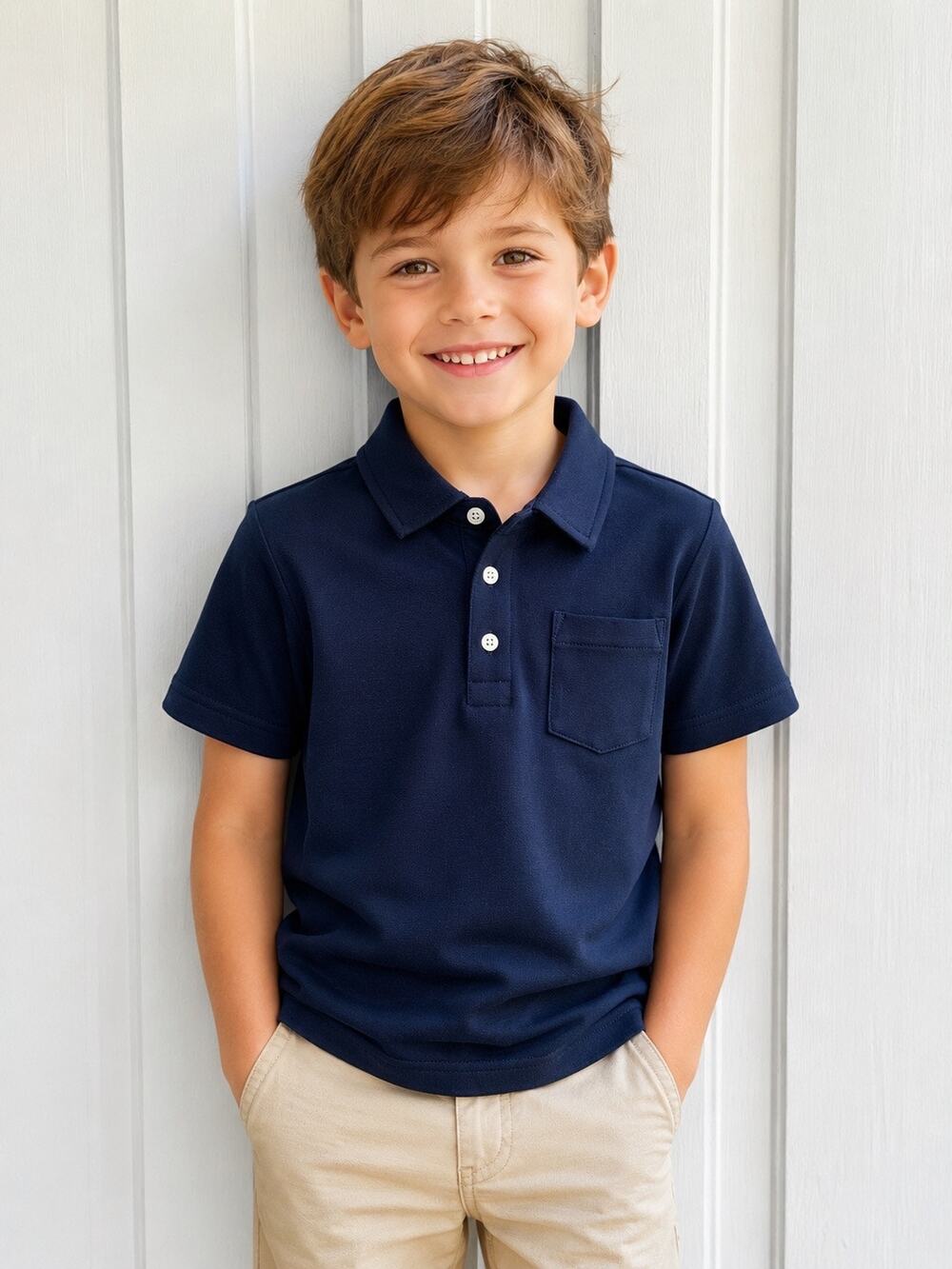 Quince Kids Organic Cotton Piqué Polo Shirt | Navy Blue | Size 4T